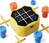 Juguete de tres en raya, consola de rompecabezas portátil 3 en 1 original, juego de viaje portátil adecuado para usar en el automóvil, juego de mesa para niños y adultos