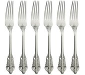 Vajilla Arcoíris Tenedor Estilo Cancha Vajilla Cubiertos Juego de Cubiertos de Acero Inoxidable Cubiertos Adecuado para Cocina al Aire Libre 6pcs forks plata