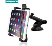 Soporte universal con ventosa para parabrisas de coche, para tableta o teléfono móvil, de 10,5 a 20 cm de ancho, ajustable para iPad, iPhone y Samsung Tab. negro