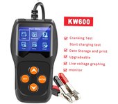 Probador de batería de coche profesional KONNWEI (KW600) en sistema de arranque, sistema de carga 100-2000 CCA negro
