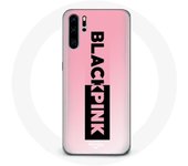 Funda para Huawei P30 Pro Blackpink K-pop Group Logo Negro Rosa Fondo Rosa