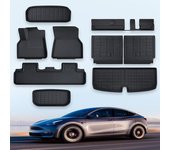 Juego de alfombrillas para piso Tesla Model Y de 7 asientos, para todo clima, XPE, 9 piezas, 2021-2024, para volante a la izquierda. 9 pieces, 21-24 model Y