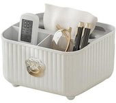 Soporte para pañuelos de pata de gato de dibujos animados, dispensador de servilletas moderno, contenedor multifunción de escritorio con Control remoto, caja de almacenamiento de maquillaje con bolígrafo estacionario L blanco