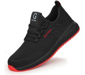 Zapatillas de deporte para hombre, puntera de acero, zapatos de trabajo antigolpes, antipinchazos, antideslizantes, zapatos de protección laboral, zapatos de seguridad para hombres y mujeres, botas de seguridad para el trabajo, transpirables 36 negro