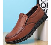 Zapatos casuales de cuero para hombre, mocasines formales de marca para hombre, mocasines transpirables sin cordones, zapatos de conducción retro, zapatillas de deporte para hombre, talla grande 39-48 38