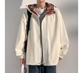 Chaqueta nueva de moda para hombre, abrigo informal de moda para hombre, chaqueta con cuello de béisbol, chaqueta de manga cerrada, chaqueta china de moda para hombre joven S caqui