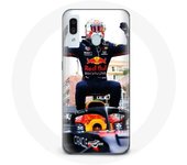 Coque pour Samsung Galaxy A20 Formule 1 Max Verstappen Pilote automobile F1 noir rouge et jaune