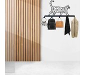 1 perchero de metal hueco con forma de gato: percha de pared con ganchos multifuncionales para abrigos, sombreros, llaves y toallas. M bronce
