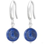 Lily-Crystal [Q4227] - Boucles d'oreilles argent artisanales 'Mineralia' lapis lazuli argenté - 8 mm azul