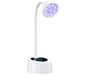 Lámpara de uñas inalámbrica, secador de uñas LED UV, recargable, detección automática, control táctil, secado rápido, lámpara de mesa flexible de 360° blanco