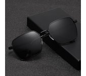 Gafas de sol polarizadas para hombre, diseño vintage, clásicas, para pescar, conducir, con marco de metal, color negro negro