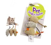 3 piezas de peluche de simulación de ratón para gato, juguete interactivo resistente a mordeduras y arañazos para gatitos.