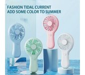 Ventilador portátil pequeño con carga USB, mini ventilador silencioso para escritorio, dormitorio, oficina, regalos para estudiantes, larga duración blanco