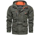 Chaqueta de talla grande para hombre, cortavientos impermeable, chaqueta táctica militar, abrigos de invierno para hombre, prendas de vestir con capucha a la moda L verde del ejército