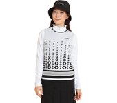 Chaleco de punto de cuello redondo para golf C24219201 [Callaway] para mujer (Jacquard de flores) / / 1030_Blanco