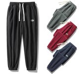 Pantalones de chándal de lana Polar más pantalones casuales gruesos de terciopelo pantalones deportivos sueltos para hombres talla grande 2XL negro