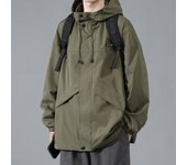 Chaqueta americana holgada con capucha para hombre, tendencia de primavera y otoño, chaqueta informal y versátil de manga larga. 5XL