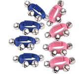 8 piezas de cascabeles para muñeca, instrumento musical, campana de muñeca navideña, percusión, ritmo musical para 8pcs color rosa/azul