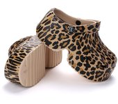 Zapatillas de tacón de cuña súper alto para mujer, zuecos de suela gruesa con estampado de leopardo para mujer, sandalias de plataforma gruesas con punta cerrada para mujer, verano 39-40