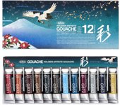 Pintura de acuarela opaca Holbein, color japonés G754, 15 ml, juego de 12 colores, invierno 03754  Sí