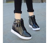 Zapatos vulcanizados para mujer, primavera otoño, nuevos zapatos de plataforma para mujer, punta redonda, suaves, con cordones, casuales, cómodos, deportivos para mujer 35