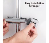 Manguito deslizante para ducha, instalación sencilla, soporte para cabezal de ducha, diseño universal, fijación firme, varilla elevadora de ducha, manguito deslizante plata