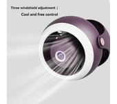 Ventilador turbo de escritorio de pared con luz nocturna para exteriores, pequeño ventilador portátil recargable por USB, ventilador eléctrico con iluminación azul