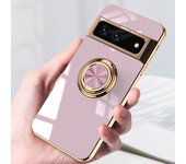 Funda de silicona con soporte de anillo para coche para Google Pixel 7 Pro 7Pro, funda protectora de lujo con revestimiento para teléfono para Google Pixel 6A 5A 5G For Pixel 7 verde oscuro