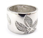 Anillo Blanco 'Flora' Plata 52