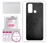 apgo Protective Skin Sticker for the back compatible with vivo Y50, Wrap Film, Foil, Vinyl - Pattern Black Leather
