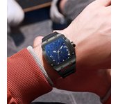 Nuevos relojes de pulsera de cuarzo de diseño creativo para hombre, relojes de marca de moda para hombre, los mejores regalos, reloj para esposo, familia, amigo azul