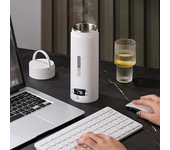 Yousheng Hervidor eléctrico portátil con 4 preajustes de temperatura inteligentes Diseño de pantalla LCD Apagado automático Ebullición rápida Pequeña caldera de agua caliente EU Plug