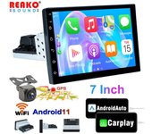 REAKOSOUND Universal 1 Din Auto Radio reproductor Multimedia Android pantalla táctil de 7 pulgadas 1din coche estéreo vídeo navegación GPS pantalla IPS 7inch 1-16G