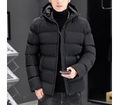Chaqueta acolchada de plumón para hombre, versión coreana con capucha, tendencia de invierno, chaqueta acolchada gruesa a prueba de frío para hombre M caqui