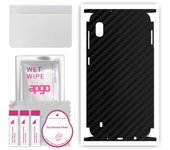 apgo Protective Skin Sticker for the back+sides compatible with Samsung Galaxy A10, Full Wrap Film, Foil, Vinyl - Pattern Carbon Black