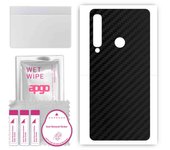apgo Protective Skin Sticker for the back compatible with Samsung Galaxy A9 (2018), Wrap Film, Foil, Vinyl - Pattern Carbon Black