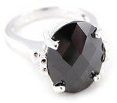 Bague Argent 'Unique' Noir 52
