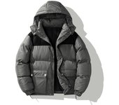 Chaqueta acolchada de algodón gruesa y cálida con capucha de invierno para hombre, Top a prueba de viento con cara brillante nueva a la moda M caqui