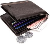 Cartera 100% de cuero genuino para hombre, producto Premium, carteras de Cuero de vaca real para hombre, cartera corta negra Walet Portefeuille negro