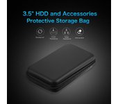 EVA a prueba de golpes bolso de la bolsa del estuche que lleva del disco duro de 3,5 pulgadas 3,5  organizador HDD externo portátil negro