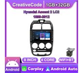Reproductor de vídeo Multimedia Android Radio para coche de 8 pulgadas navegación GPS para Hyundai Accent 2 LC2 1999-2012 con botón estéreo 1 + 32GB 1+32GB