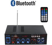 Mini amplificador digital Bluetooth, amplificador de sonido estéreo multifuncional con Control de volumen de 2 canales para altavoz de cine en casa Audio amplifier blanco