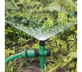 2 conectores de riego con doble cabezal para manguera de jardín, conector de riego con estaca de tierra para césped. verde