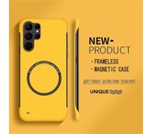 Funda de teléfono ultradelgada rígida de policarbonato con marco magnético para Samsung Galaxy S24 S23 S22 S21 S20 FE Plus Note20, funda ultramate Samsung S24 naranja