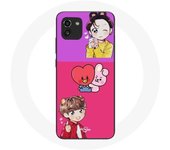 Coque pour Samsung Galaxy A03 BTS BT21 Cooky Et Tata Bangtan V Et Jungkook Fanart