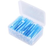 60 unids/caja palillos de hilo Dental recarga cepillo interdental palillo de dientes hilo dental para Oral profundo azul