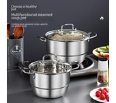 Olla sopera multifuncional King Kong de acero inoxidable con rejilla para cocinar al vapor y cesta vaporera, ideal para regalar.