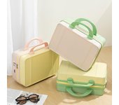Maleta de mano con cremallera, ABS, caja de cosméticos, 14 pulgadas, bolsas de viaje para viajes cortos Red