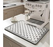 Alfombrilla para máquina de café a prueba de aceite, mesa de comedor moderna súper absorbente, encimera, almohadilla de café para secar platos 30x40cm negro