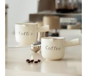 Taza de cerámica creativa para leche expreso con asa y escala - Mini utensilio medidor para cafetería